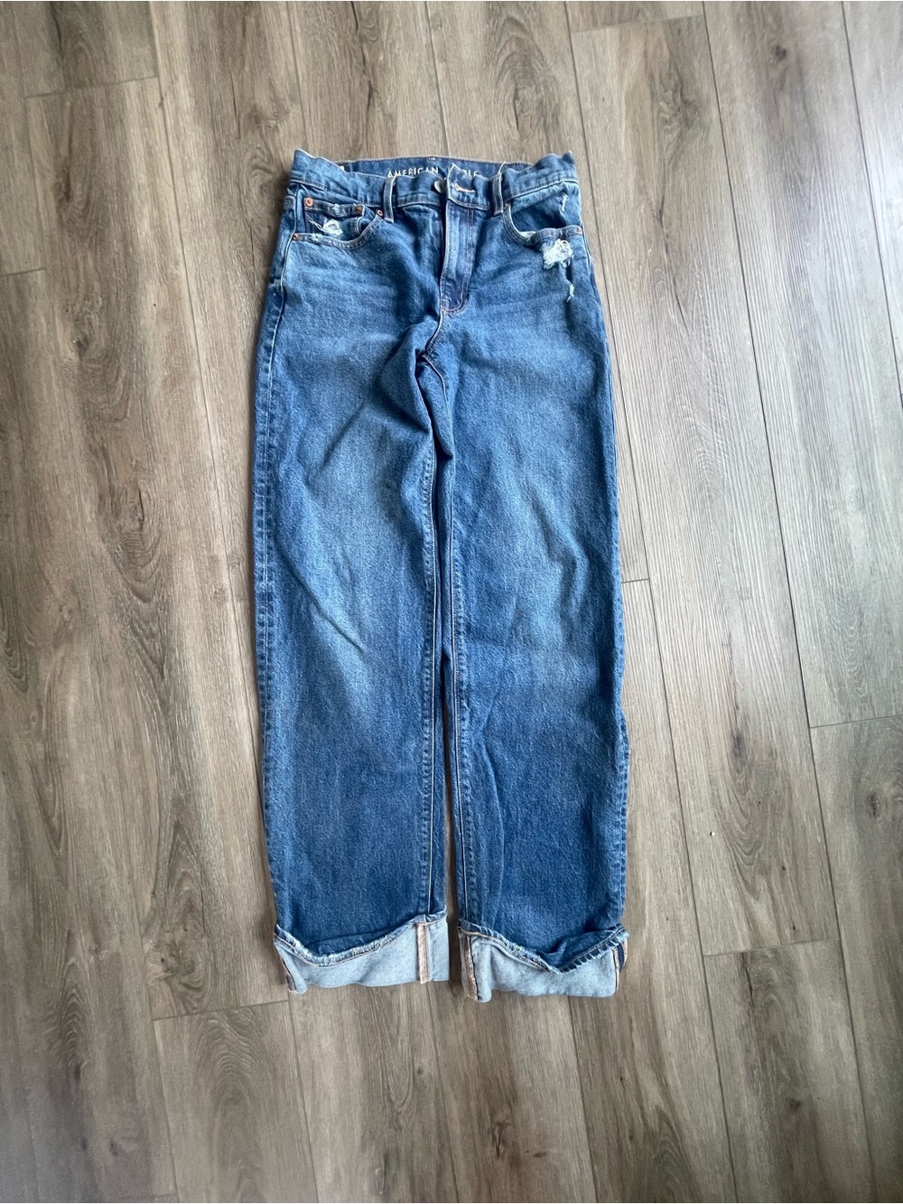 American Eagle Outfitters Straight Leg Relaxed Fit Blue Jeans